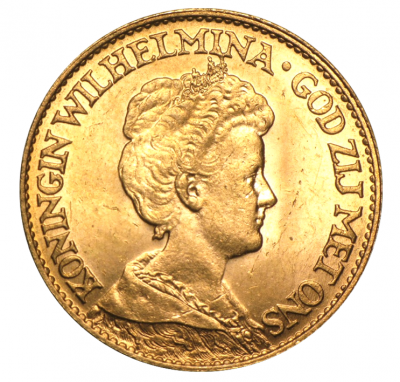 Goldmünze 10 Gulden Wilhelm oder Wilhelmina