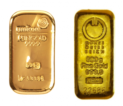 Goldbarren 500 Gramm Feingold LBMA-zertifiziert Resale diverse