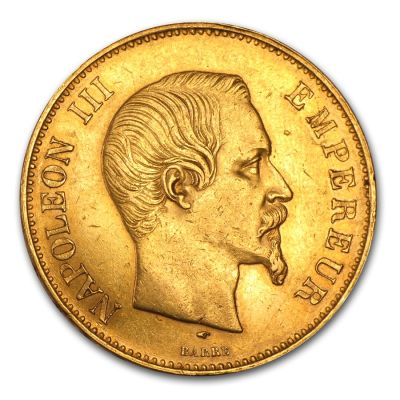 100 Francs Napoleon III 1855-1859 Gold